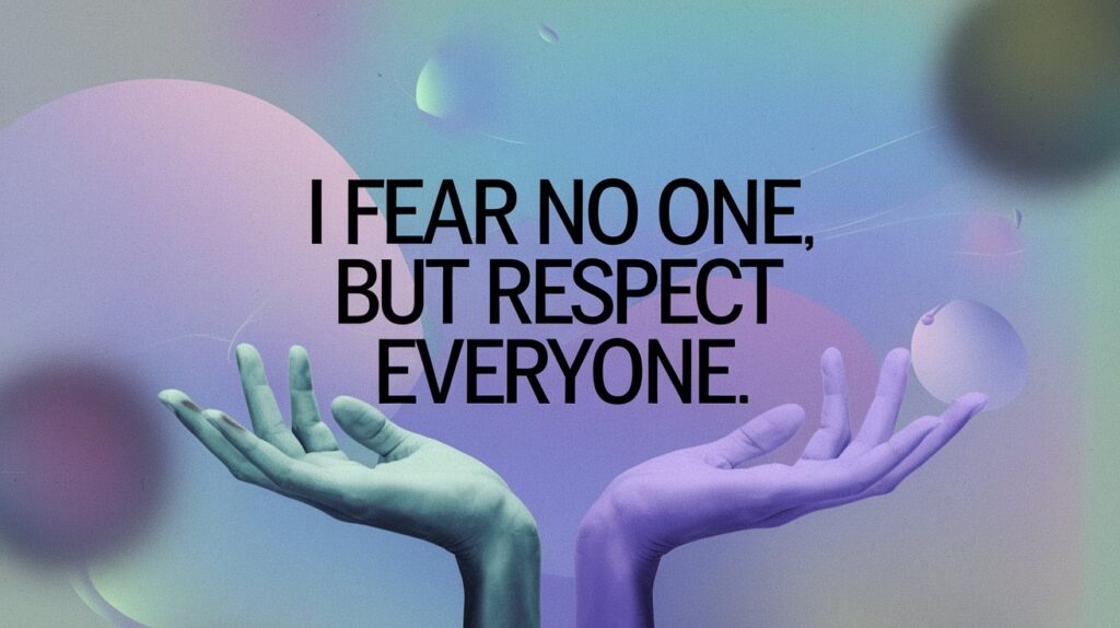 I Fear No One, But Respect Everyone. - Tymoff
