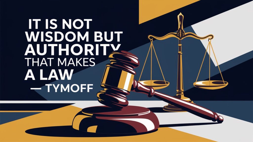 It is Not Wisdom but Authority That Makes a Law. t – Tymoff – Reveals About Lawmaking